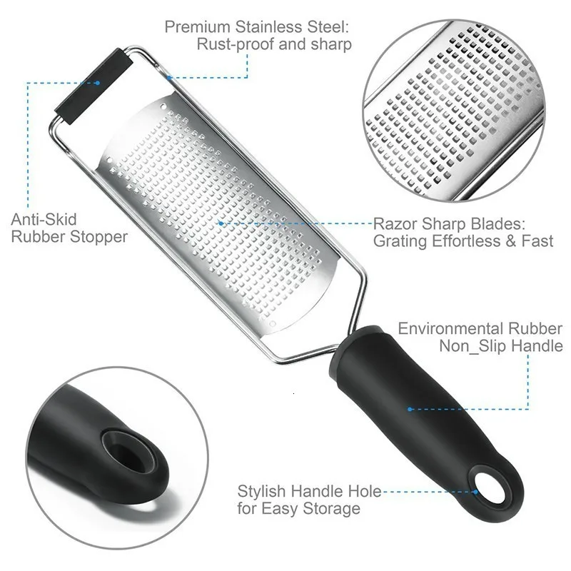 MESNUG Comfortable Vegetable Grater Cheese Safe Heavy Duty Stainless Steel Lemon Zester Grater For Carrots Potatoes Gingers