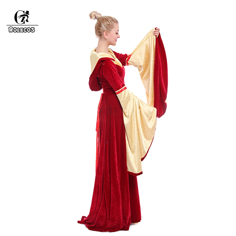 Распродажа красное женское платье ROLECOS для Хэллоуина в средневековом стиле