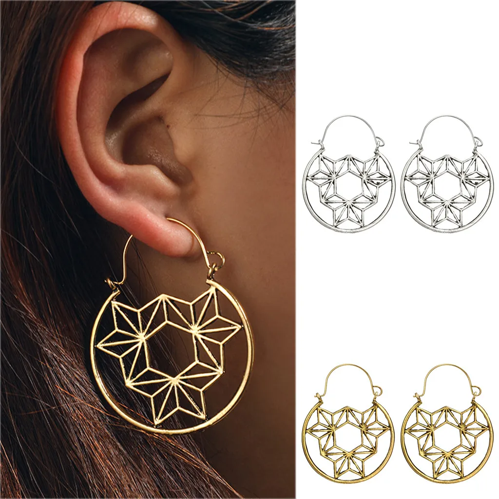 Женские Спиральные серьги гвоздики золотого и серебряного