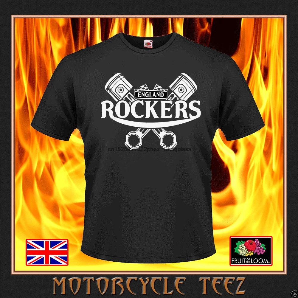 Качественная Байкерская футболка ROCKERS Cross Piston для Кафе RACER мотоцикла - купить по