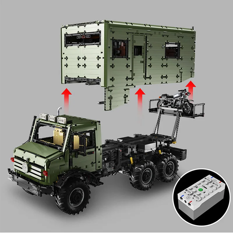 Yeshin J907 моторизованный технический автомобиль MOC Nomadism RV модель дома на колесах