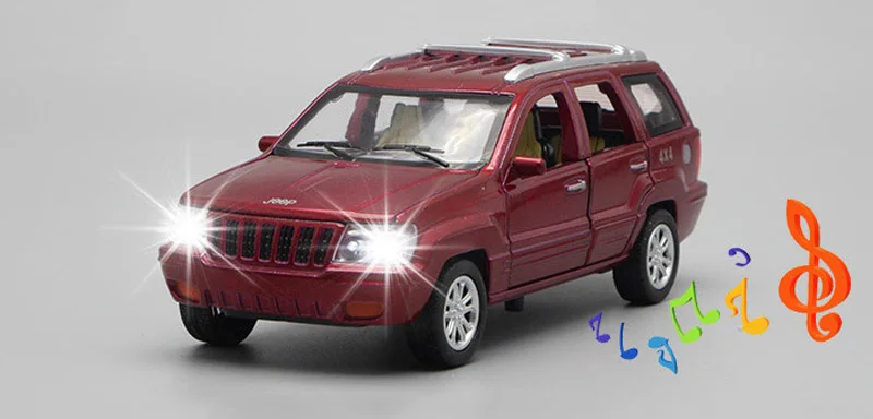 Модель игрушечного автомобиля Grand Cherokee из сплава 1/32 литый под давлением со звуком