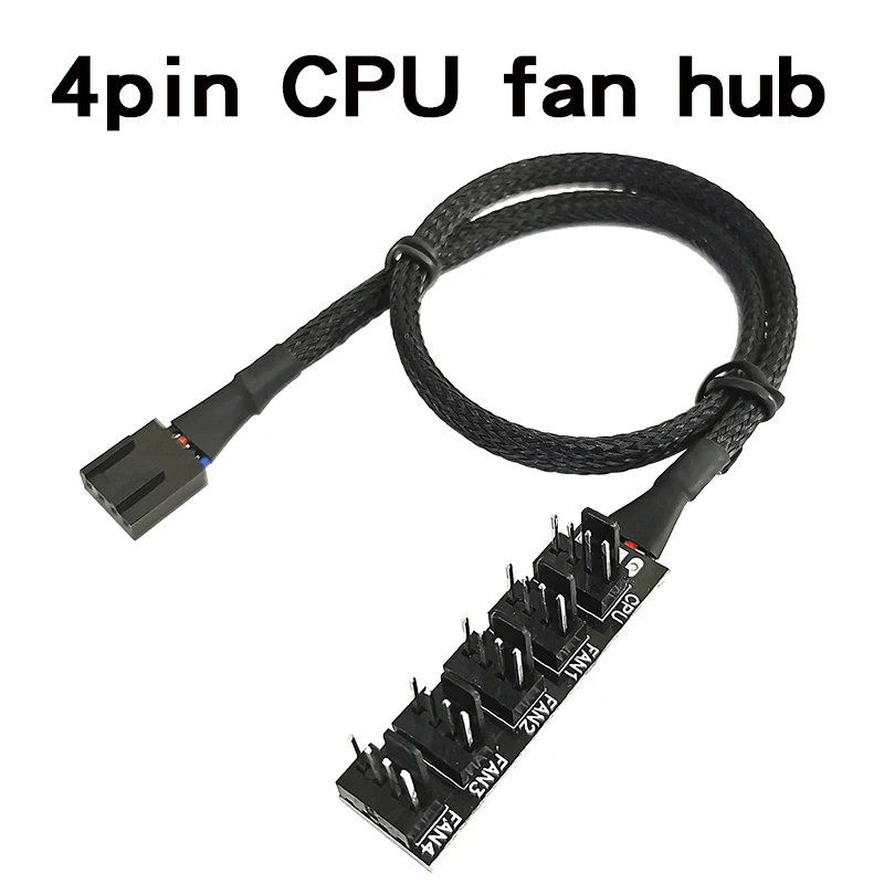 HUB 4-pin PWM 40cm Computer Motherboard Temperature Control CPU Radiator Casing 1 To 4/5 Fan Connector Chassis Transfer Cable