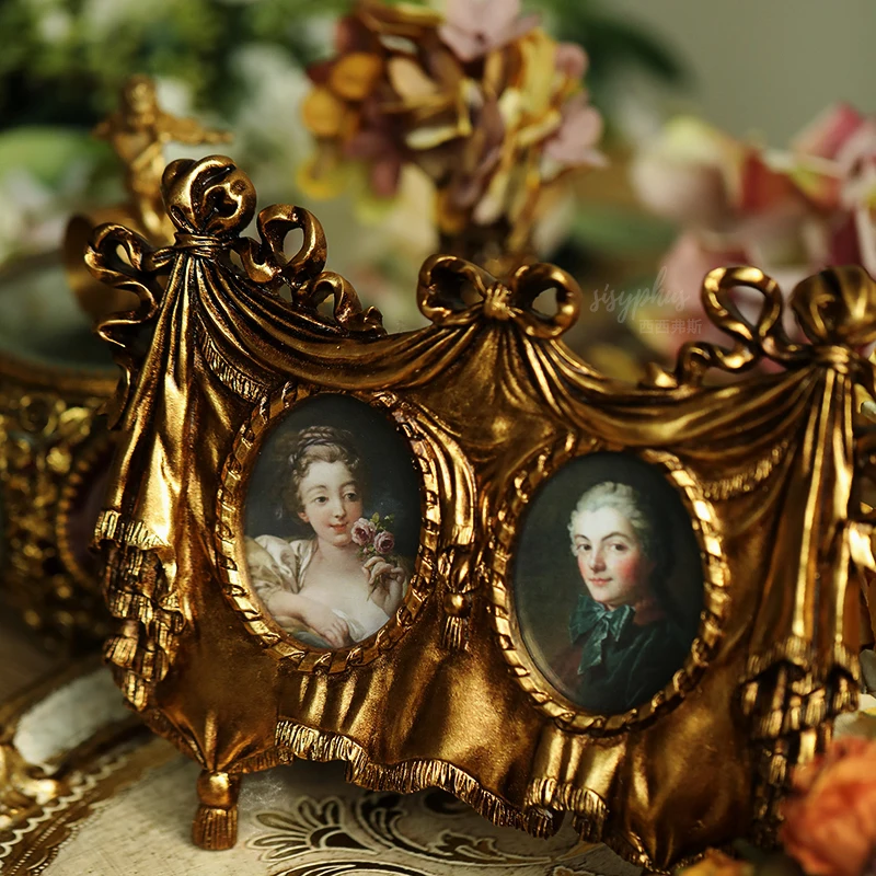 Ретро рамка с французским бантом декоративная фоторамка в европейском стиле |