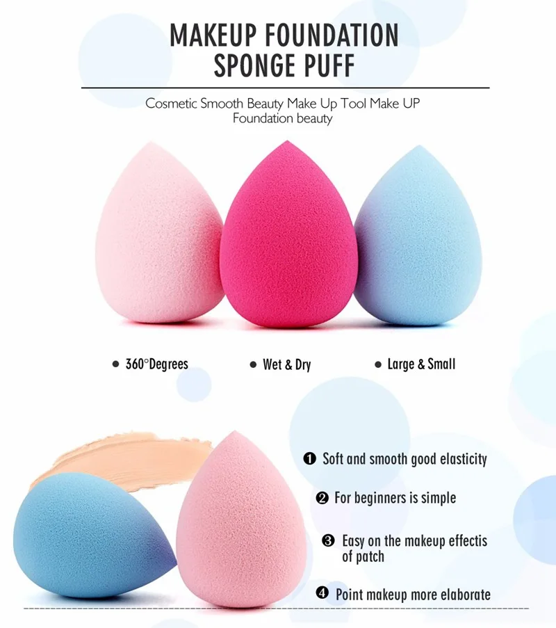 Комплект из 3 предметов в форме капли воды губка для Макияжа Косметический слойка