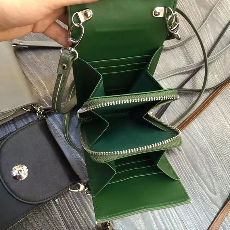 Мини-сумка для телефона чехол Женский однотонный клатч из искусственной кожи