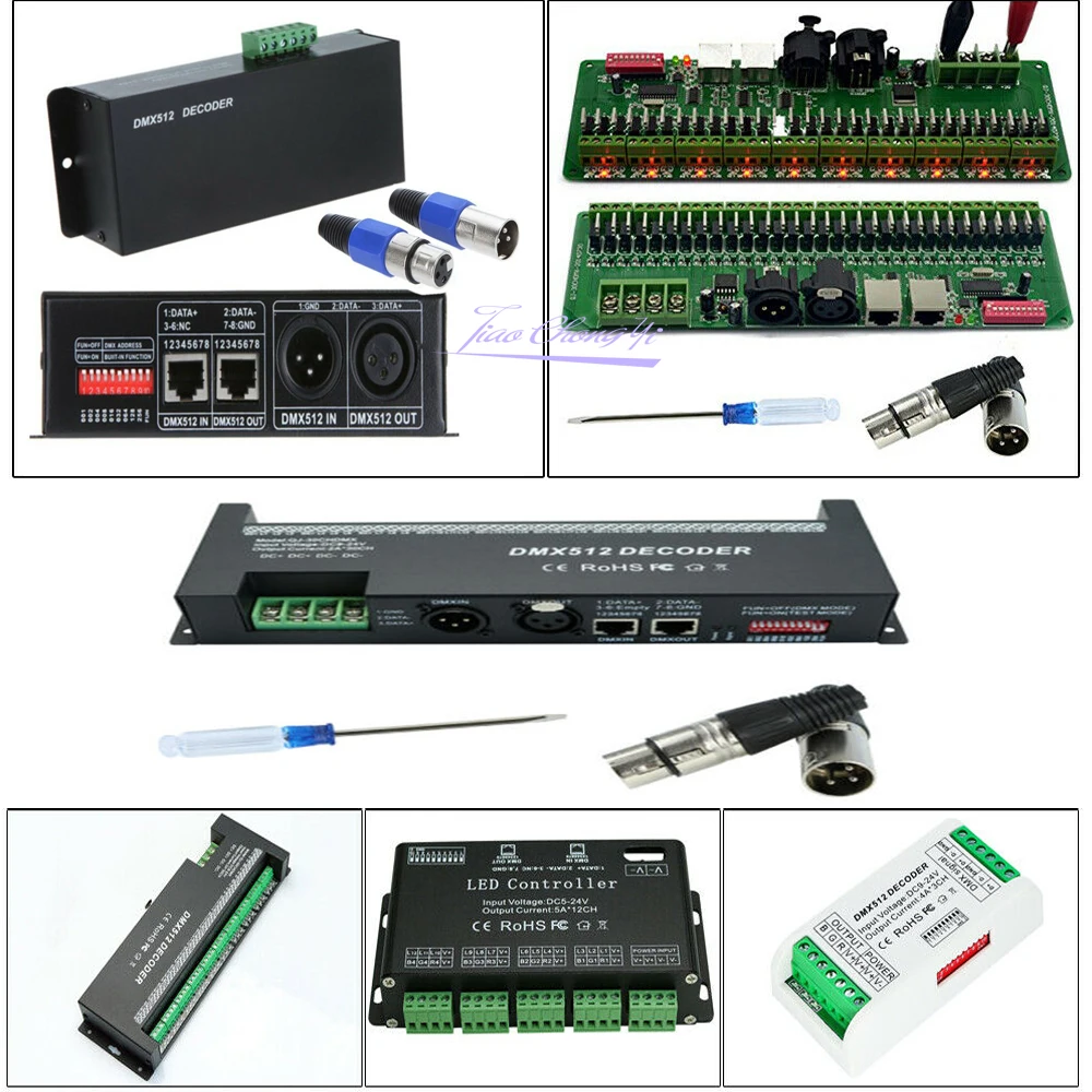 DMX512 3CH/4CH/12CH/24CH/30CH RGB RGBW  30 Channel  LED controller dmx decoder Dimmer Driver For 5050 RGB RGBWW LED strip