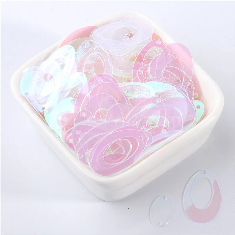 Золотые двойные овальные блестки большие серьги поделки пайетки россыпью сделай