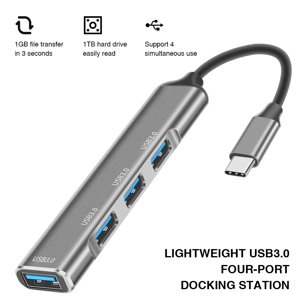

Концентратор с разъемами USB 3,0 и USB Type-C для быстрой зарядки
