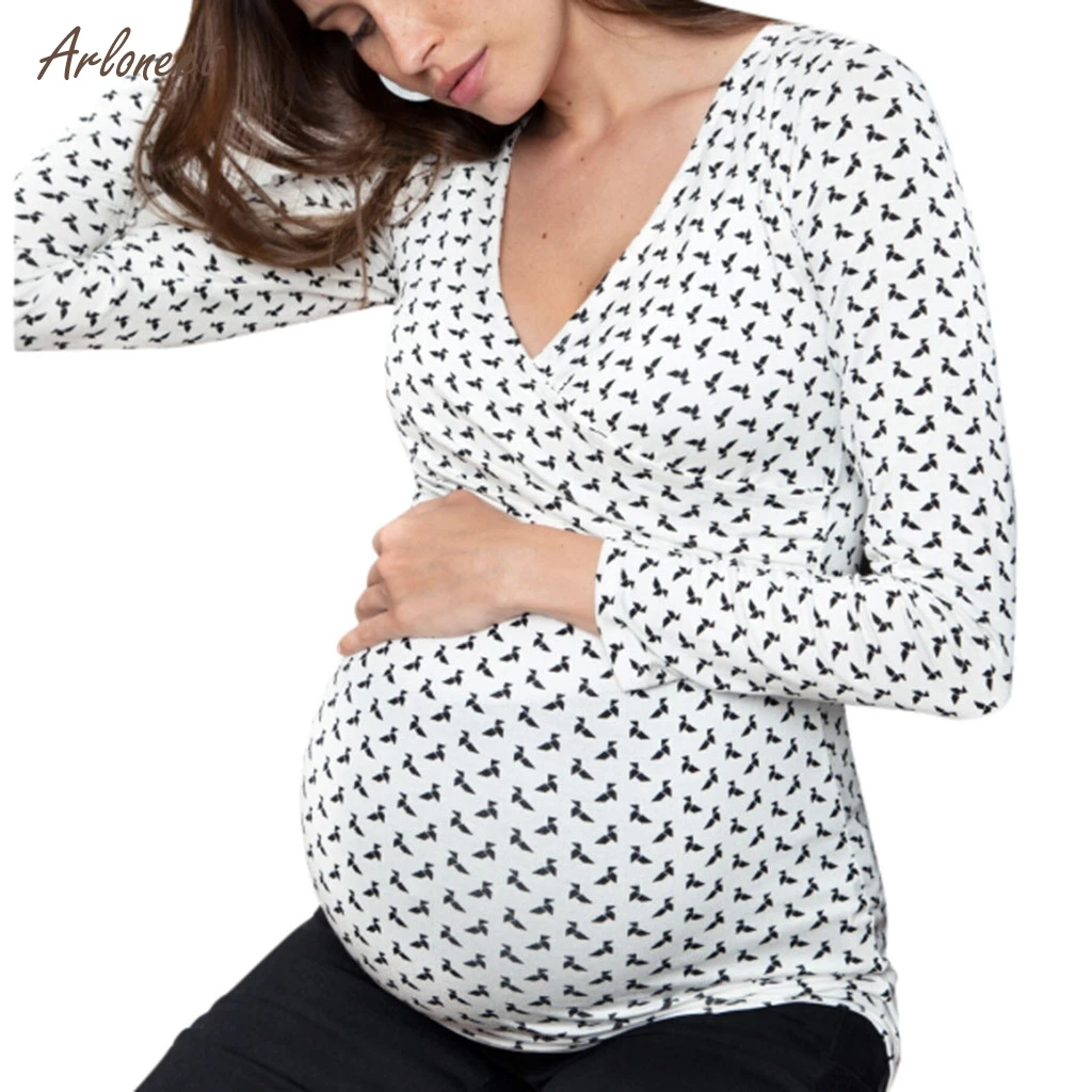 ARLONEET футболка для кормящих женщин с глубоким v образным вырезом и длинными