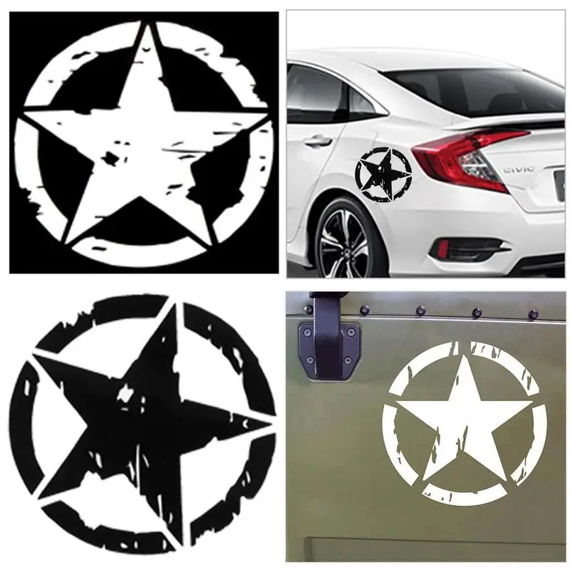 

Five-pointed Star Car Sticker Auto Styling Decal Personality For Jeep Accessories Waterproof Vinyl Star Graphic Motorcycle Decal
