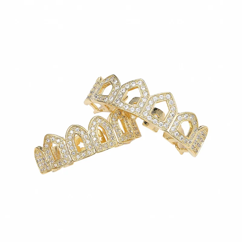 Полые Зубные коронки в стиле хип-хоп с фианитами панковские насадки для зубов