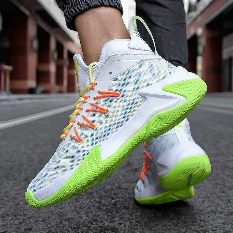 Дышащая амортизирующая Нескользящая светильник Мужская баскетбольная обувь