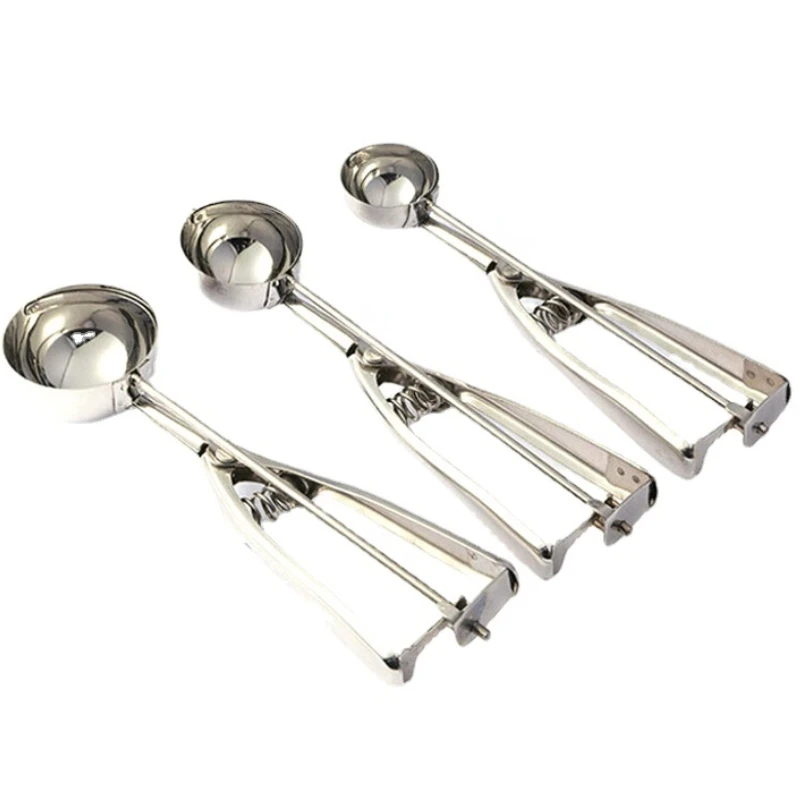 

3pcs Set Stainless Steel Ice Cream Scoop Fruit Spoon Kitchen Tools L M S Size
