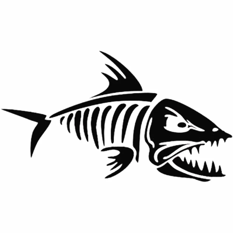 

15CM Fish-salmon Bone Funny Car Sticker Waterproof Vinyl Decal for Car Stickers Styling Removable Car Decor Auto Accessories
