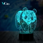 3d-лампа VCity в виде милой панды, 7 цветов, изменение USB, светодиодный ночник, удивительная визуализация, оптический подарок для детей, домашний стол рядом с освещением