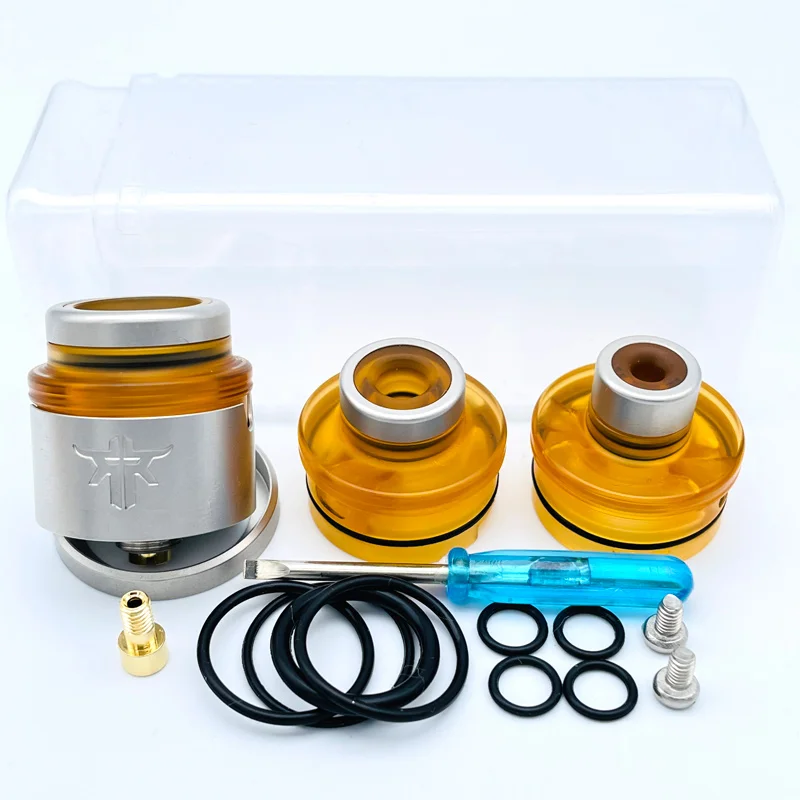 

Sharevape Requiem RDA Atomizer 22mm With Squonk BF PIN 3 Air Hoods DL RDL MTL Drip Tip Accessories Single Coil Tank Atomizer