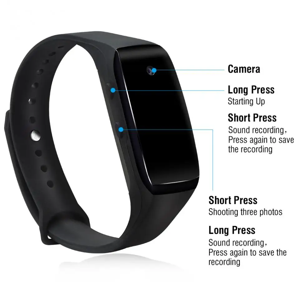 Видеокамера HD 1080P умный браслет мини камера тайная носимое устройство