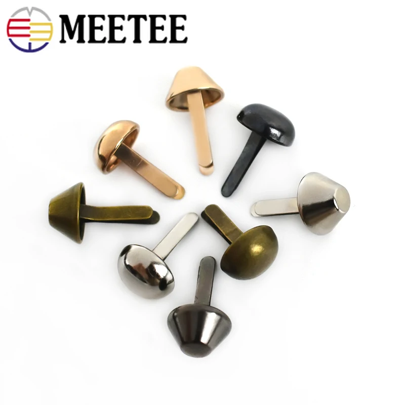 

Meetee 100pcs 10/12/15mm Metal Buckle Two-legged Nails Rivet Handbag DIY Leather Luggage Alloy Button Hardware Accessories BF203