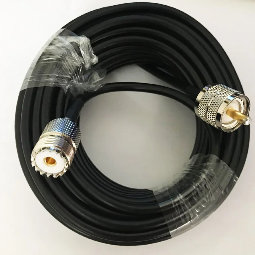 Коаксиальный кабель RG58 UHF PL259 штыревой к UHF SO239 гнездовой соединитель косичка коаксиальный кабель 50 см 1 м 2 м 3 м 5 м 10 м 15 м 20 м 30 м