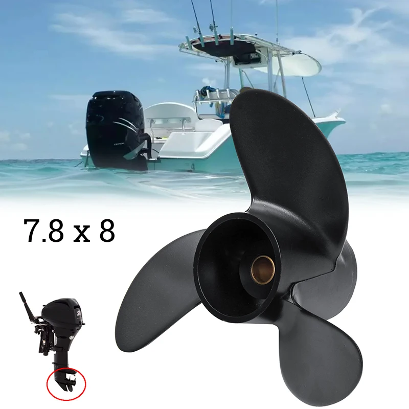 

For Tohatsu For Nissan Mercury 4-6HP 3R1W64516-0 Aluminum Outboard Propellers 7.8 X 8 Aluminum Alloy Replacement Accessory