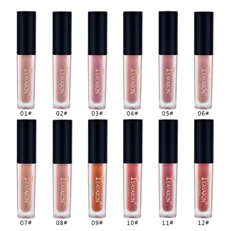 

4pcs/set Women's Fashion Liquid Lipstick Set Lipgloss Nude Makeup Matte Velvet Lip Glosses Red Natural Moisturizer