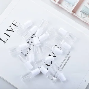 Рождественский подарок 20 шт.лот 5 мл пластиковая бутылочка для ногтей с крышкой для кисти многоразовый для детей, пустая квадратная полированная упаковка для ногтей для детей