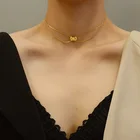 Элегантное геометрическое ожерелье золотого цвета для женщин двухслойный очаровательный чокер модная цепочка до ключиц новые ювелирные изделия подарки