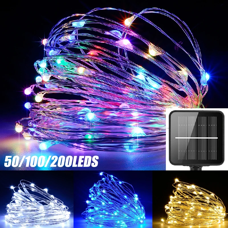 

Solar Garden Lights Outdoor LED Solar Energy Street Garland Fairy String Lights For Garden Party Christmas Decoration Lamps