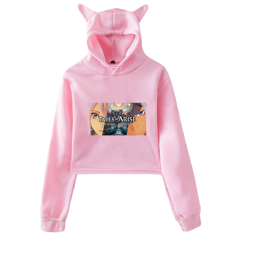 

Kawaii Tales of Arise Cat Ear Hoodies Sweatshirts Girls Fasshion Sexy Hoody Women Printed Tales of Arise Crop Tops