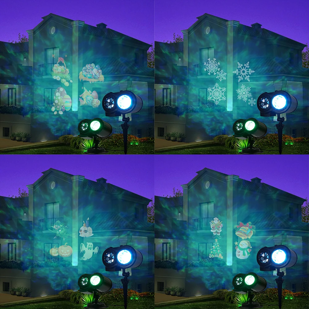 12 узоров Рождественское украшение светодиодный лазерный проектор светильник