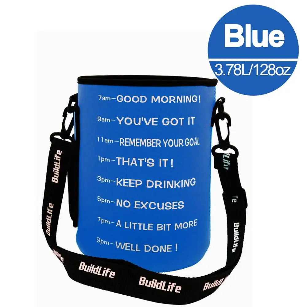 3.78L Blue Сумка рукав набор крышка бутылки Перевозчик дайвинг ткань с плечевым ремнем сумка подходит для 3.78L галлон бутылки - Цвет: 3.78L Blue