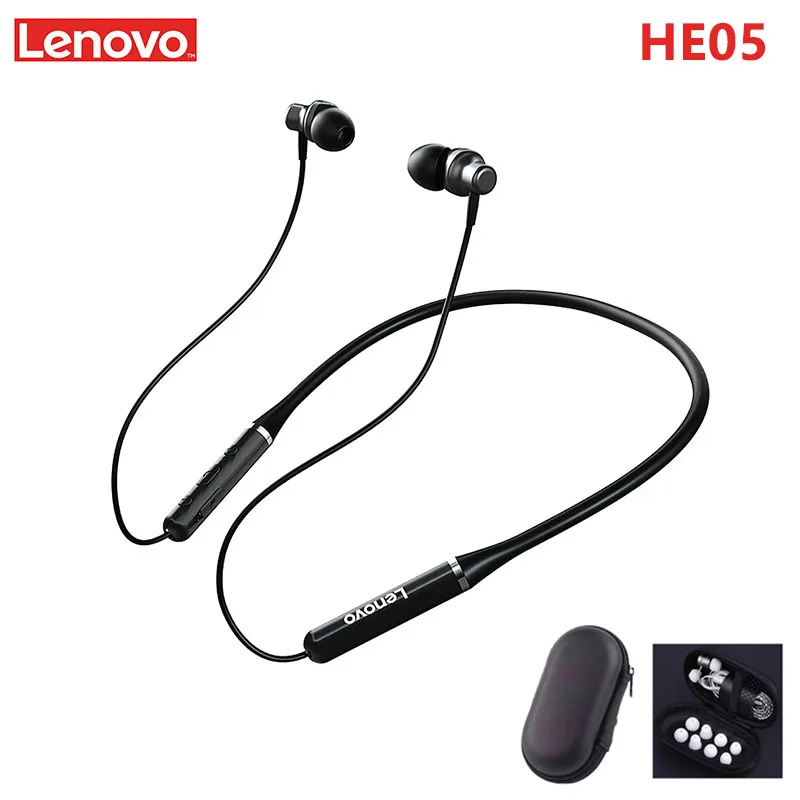 Новые спортивные Bluetooth-наушники Lenovo HE05 магнитные Беспроводные наушники с шейным