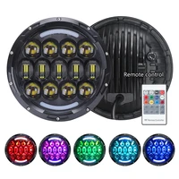 bright rgb headlight 7inch round project led headlights for harley for jeep wrangler bluetooth phone app control jeep headlight