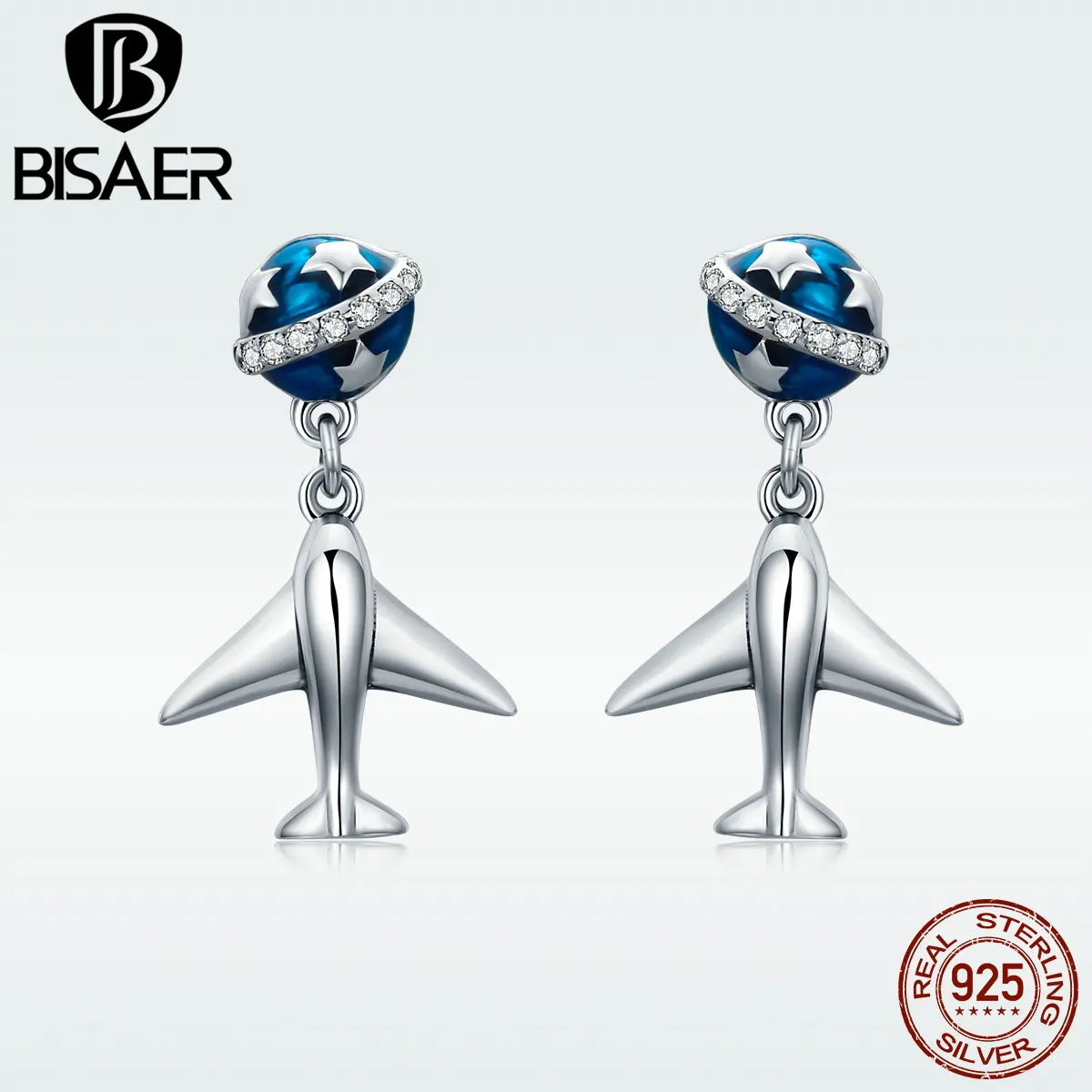 BISAER, распродажа, 925 пробы, серебряные серьги-гвоздики для женщин, ювелирные изделия из стерлингового серебра, бижутерия GXE331
