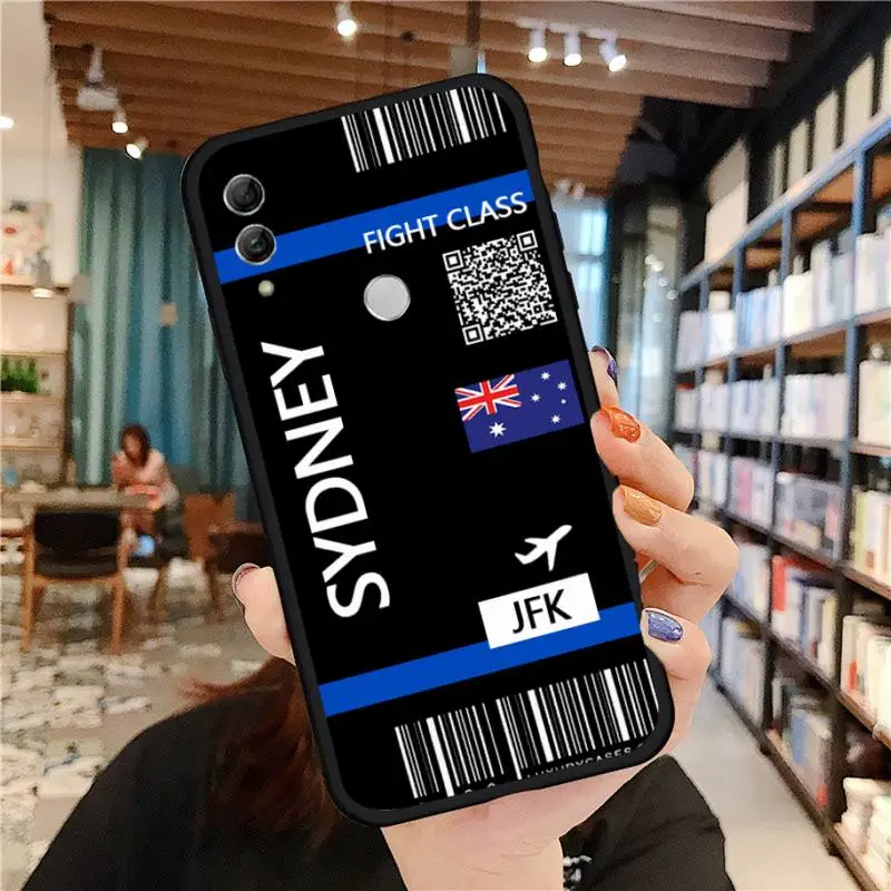 

Air ticket fashion unique Phone Case For Huawei Honor view 7a5.45inch 7c5.7inch 8x 8a 8c 9 9x 10 20 10i 20i lite pro