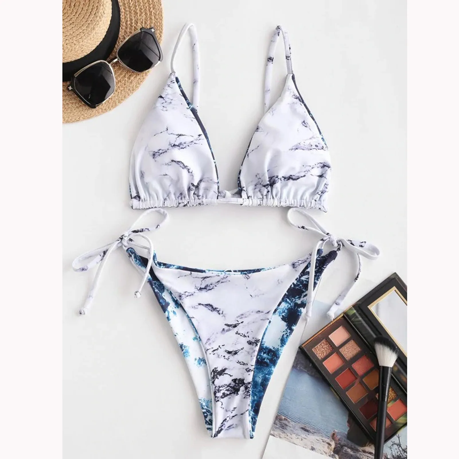 Женское бикини с принтом тай-дай бандаж заниженная талия Танкини пуш-ап