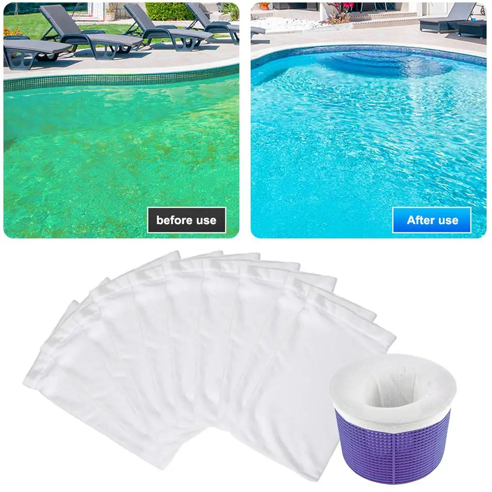 

10/20 pieces of nylon mesh swimming pool skimmer socks scum and other debris can filter out the protective cover perfectly