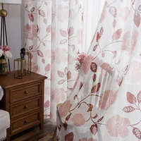 mrtrees floral printed tulle curtains for kitchen living room bedroom window treatment sheer voile curtains modern home decor