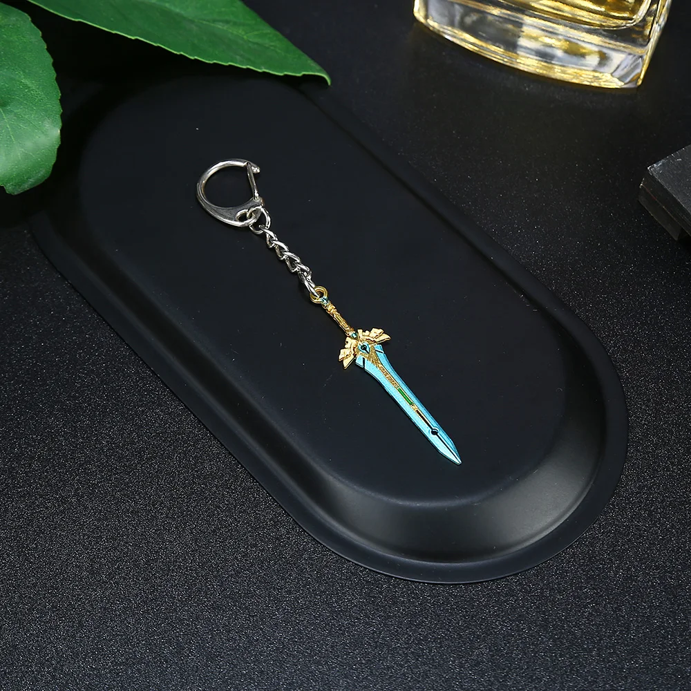 Игровой брелок для ключей Genshin Walfs Sword Vision Lnazuma Ganyu Keqing Wendi Xiao светящийся 7 элементов