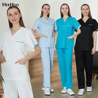 pharmacist hospital work scrub kit supplier wholesale pet shop doctor dental clinic short sleeve soft spa kit can be embroidered