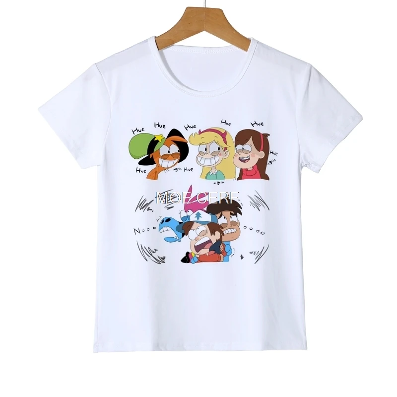 Милая Детская рубашка детские футболки с Гравити Фолз тайна атака Летние