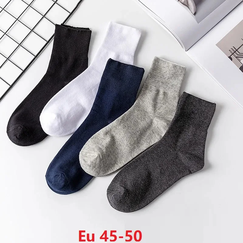 

men Absorb sweat socks cotton large size 46 48 49 50 socks Breathable oversize loose elasticity simple socks thin