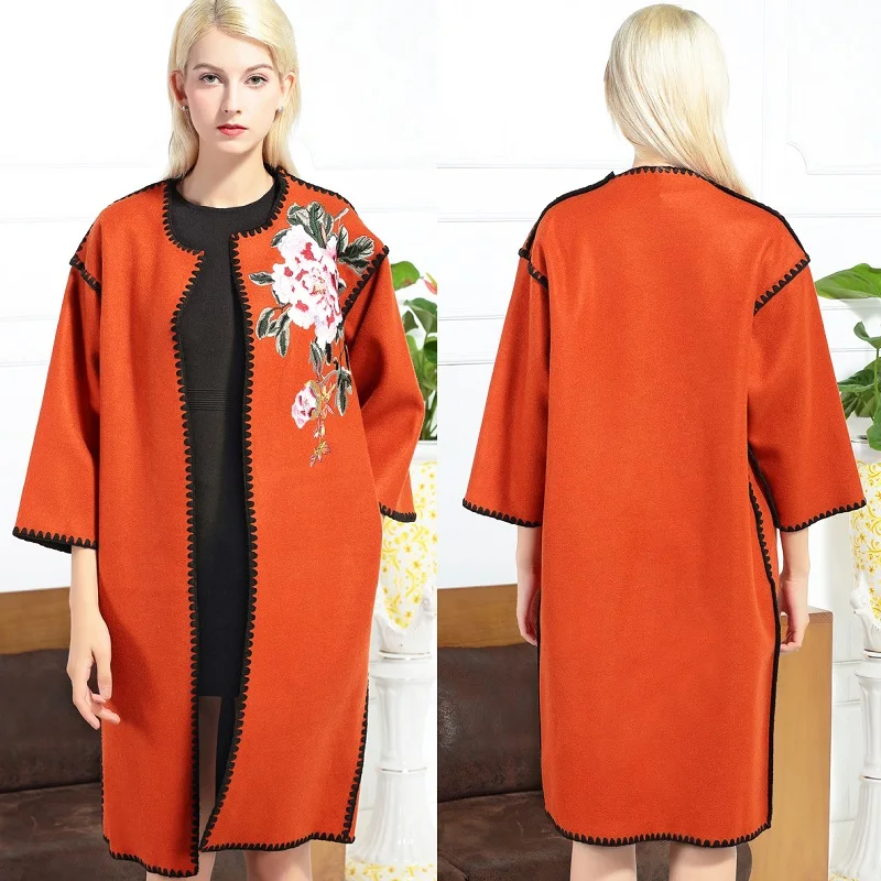 Высококачественные Брендовые женские шерстяные куртки осенне-зимний Кардиган