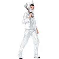 halloween costumes wizard of oz the tin man man cosplay waterproof clothes with headgear shoe covers silvery hickory costume