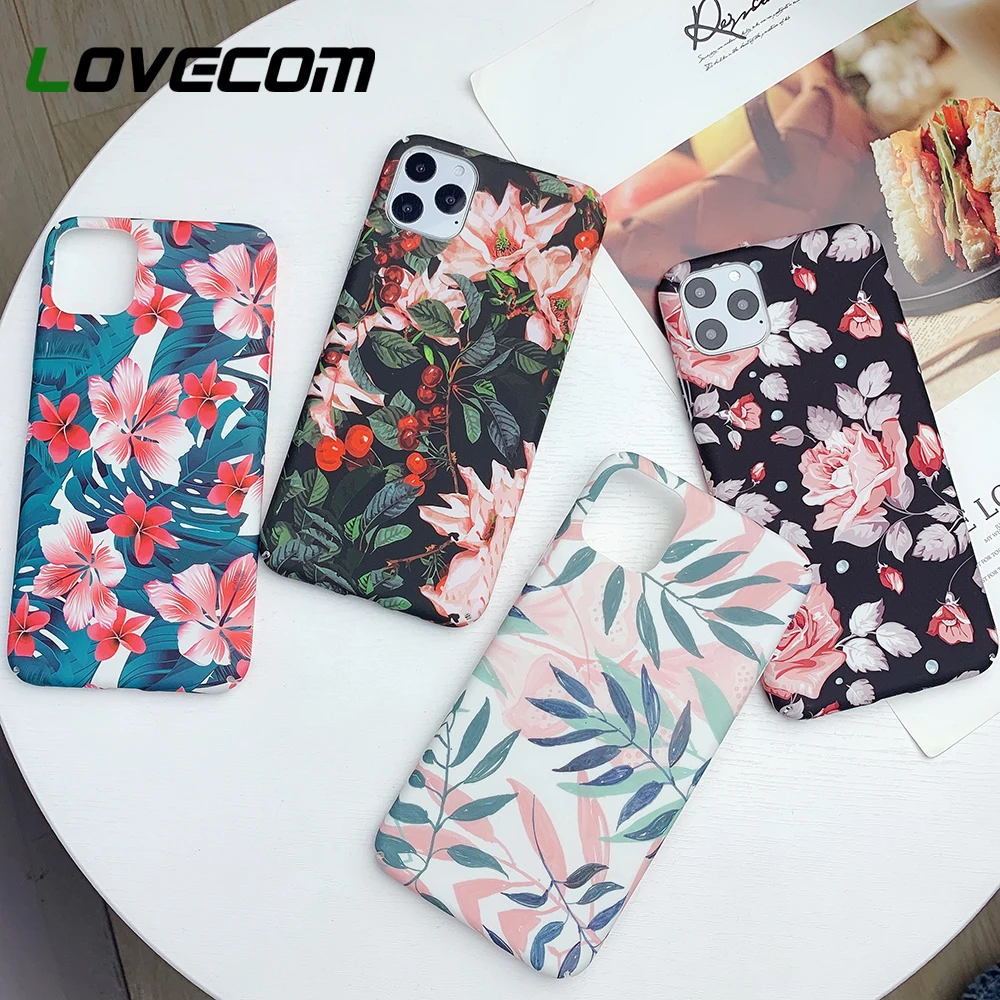 LOVECOM чехол для телефона iPhone 12 11 Pro Max XR XS 6 6S 7 8 Plus X винтажный цветочный лист матовый