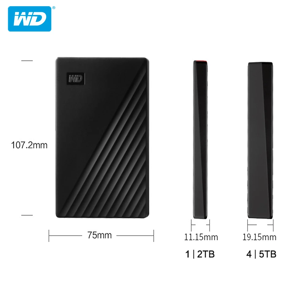 Внешний диск WD My Passport dur 1 ТБ 2T 4T Portable 2 5 &quotHDD USB 3 0 256 AES cryptage HDD HD устройство для