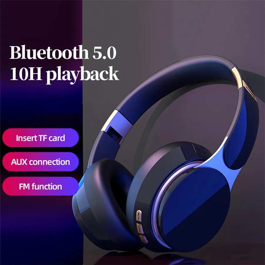 

Bluetooth Wireless Headphone HiFi Stereo Sound Gaming Headset Large Capacity Battery Foldable Noise Cancelling Earphone With Mic