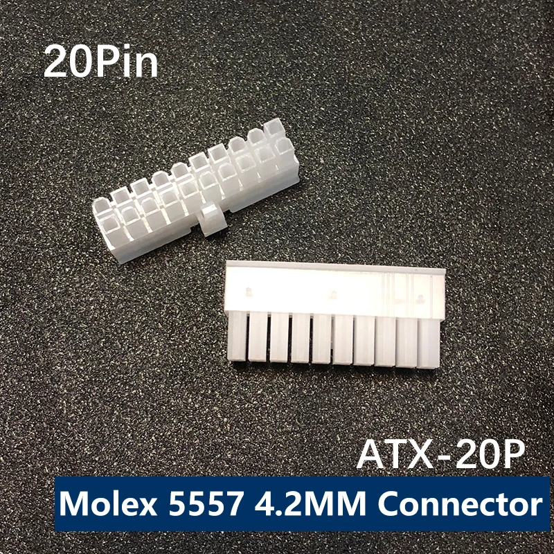 10 шт. прозрачные штекеры 20P 5557 дюйма Molex 4 2 мм 20 контактов белые мужские розетки