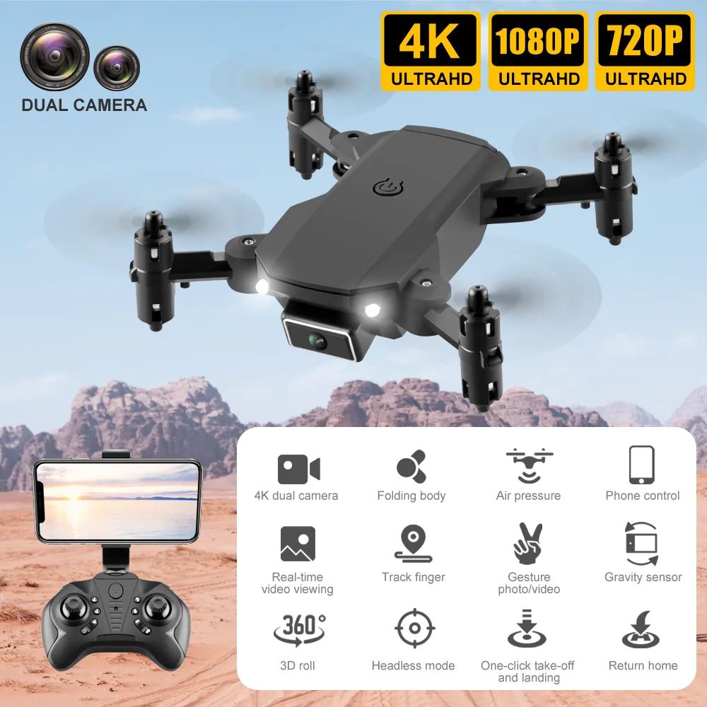 

Kk2 Mini Folding UAV Aerial Dual Photography Camera Fixed Height Four-Axis Aircraft Cross Remote Control Aircraft Drone